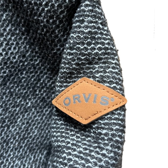 Orvis Mens Sherpa Fleece Lined 1/4 Zip Pullover Sweater Charcoal Size Large - Picture 5 of 6